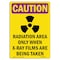 Signmission OSHA CAUTION RADIATION Sign, Radiation Area, 18in X 12in Decal, 18" H, 12" W, Portrait OS-CR-D-1218-V-10253 - alternate 1